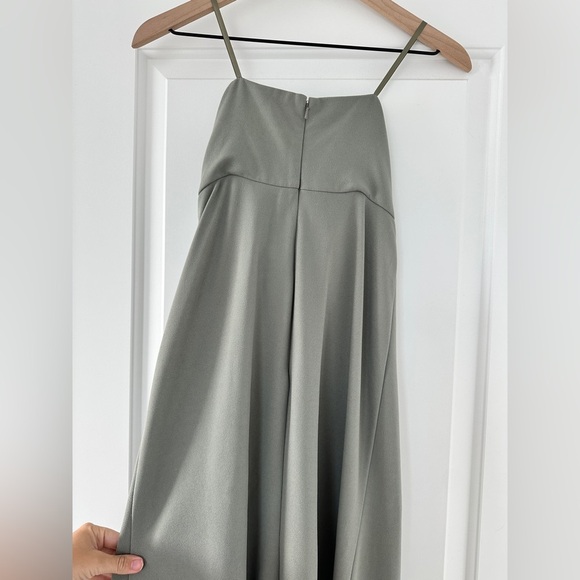 BHLDN Everly Strapless Crepe Gown Dress in Sage Green - Picture 7 of 9